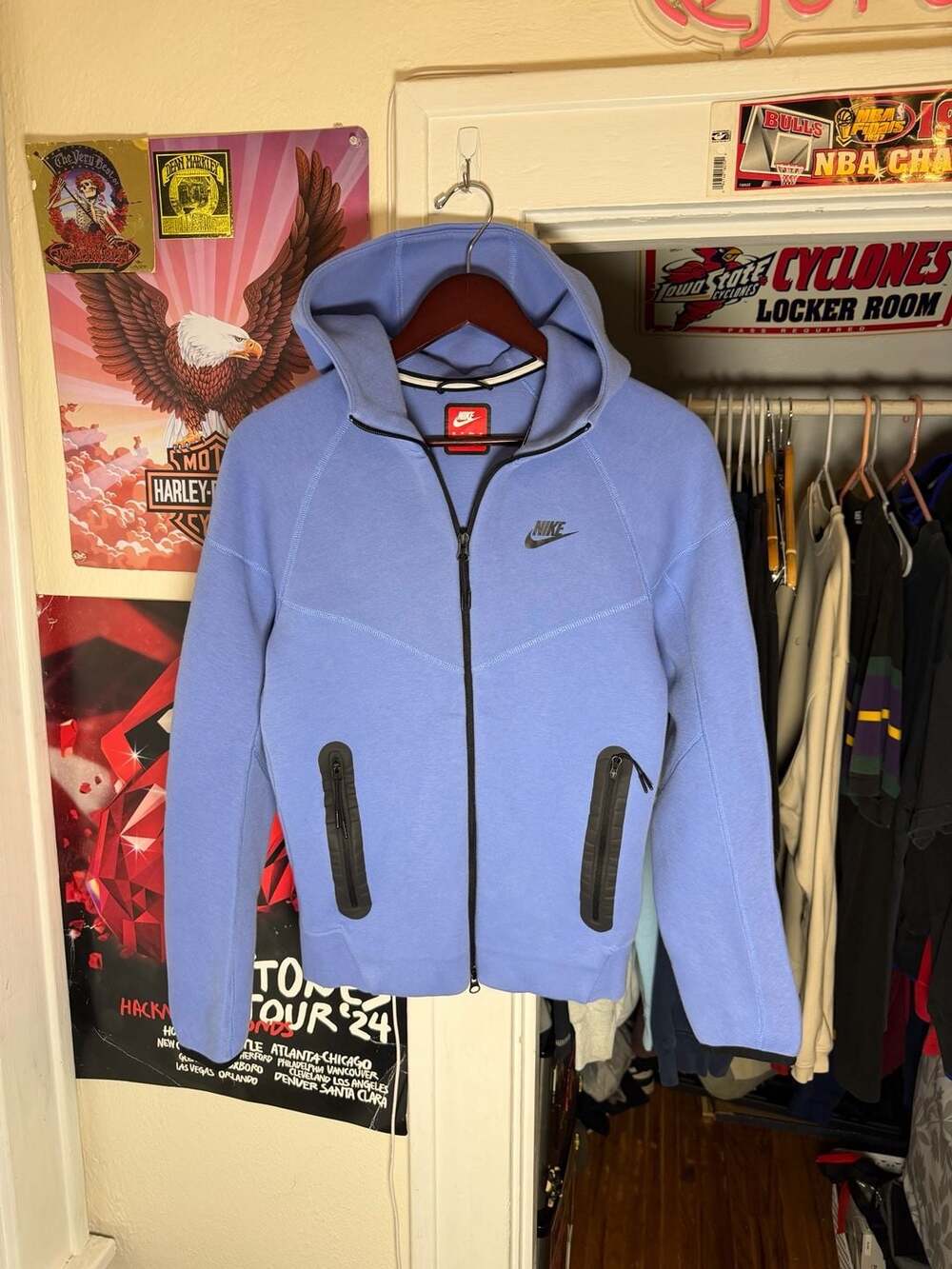 Nike Tech Fleece Windrunner Polar Blue Sweatshirt Hoodie Size XS